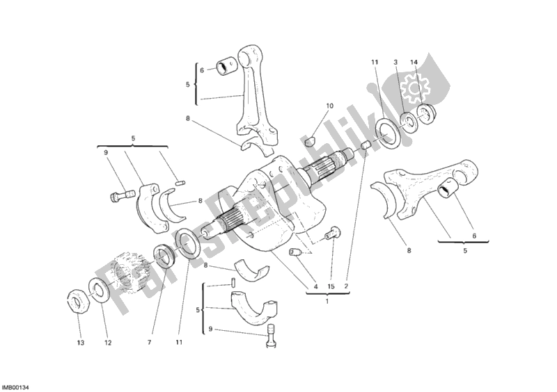 Tutte le parti per il Albero A Gomiti del Ducati Superbike 1198 S 2009